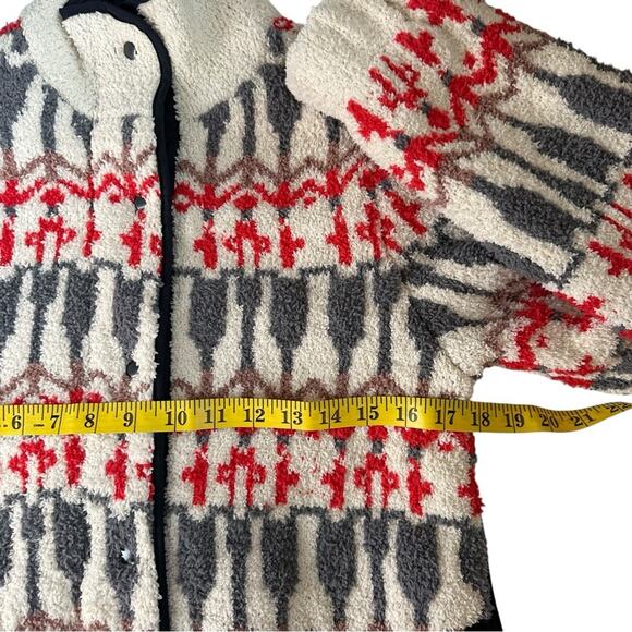 Anthropologie Sleeping on Snow Intarsia Sweater Jacket Size S Faire Isle - Picture 9 of 12